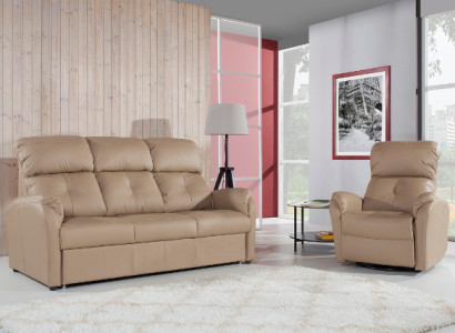 Sofagarnitur 3+1+1 Sitzer Set Design Sofas Polster Couchen Relax Leder
